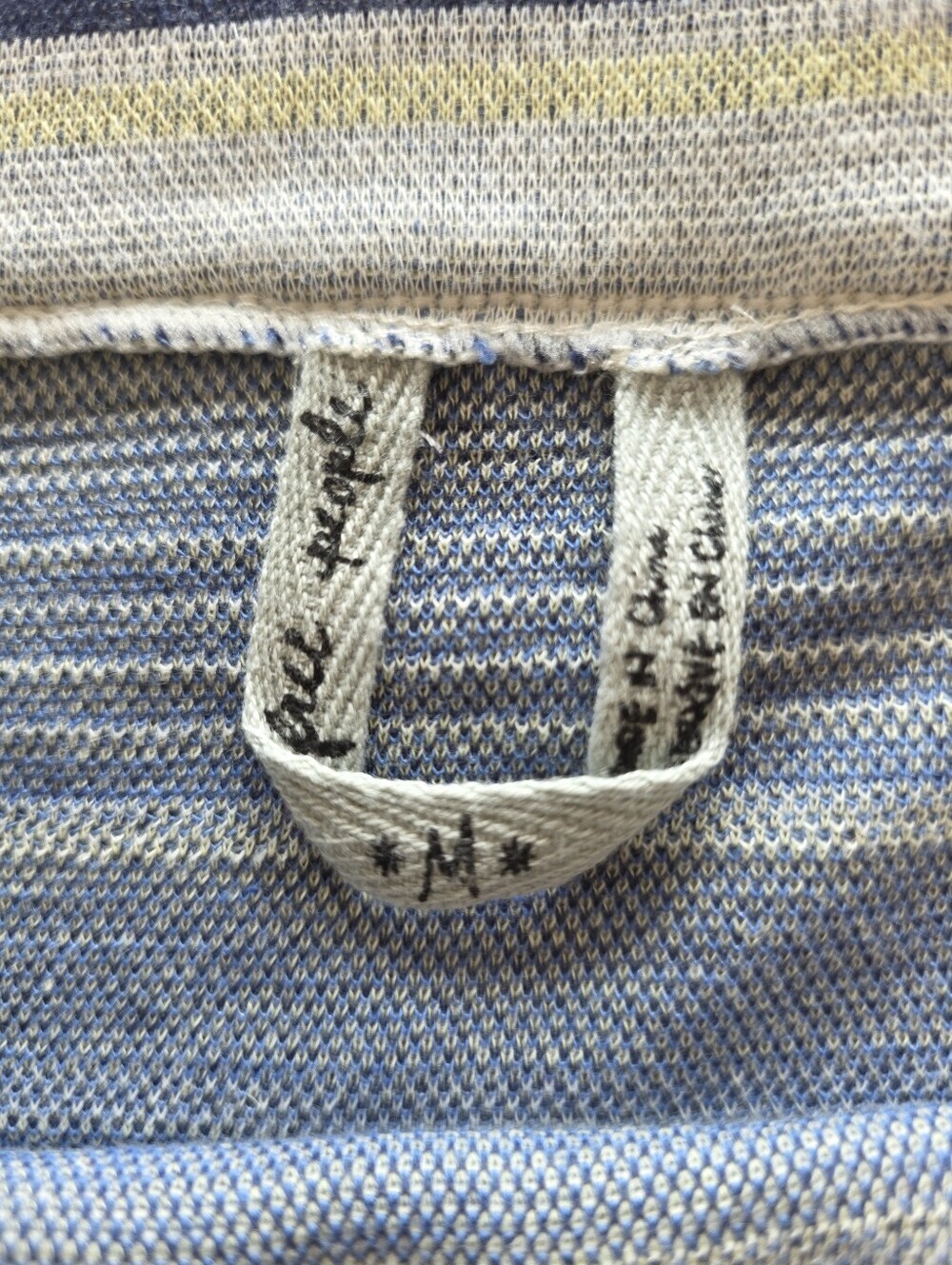 Free People Blue Striped Knit Pull On Skirt Size Medium - Picture 2 of 7